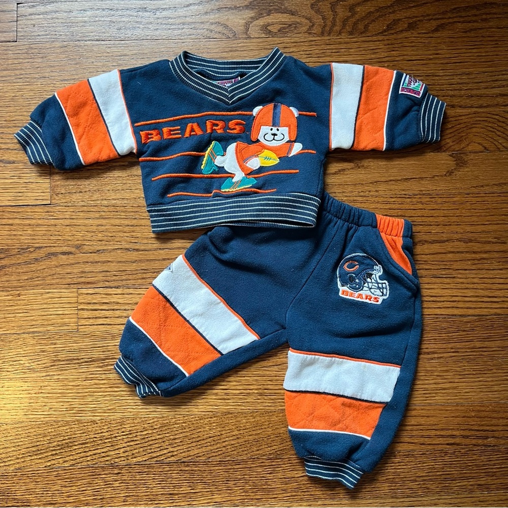 vintage chicago bears baby sweatsuit set 12Mo mighty-mac